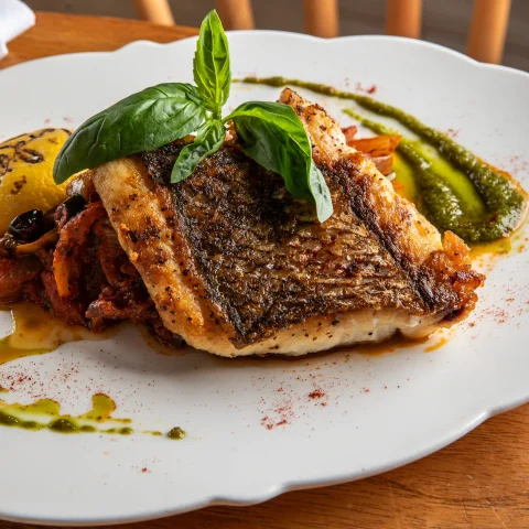 Pan fried fish plate