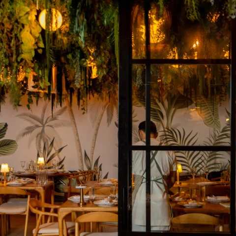 Private garden dining room